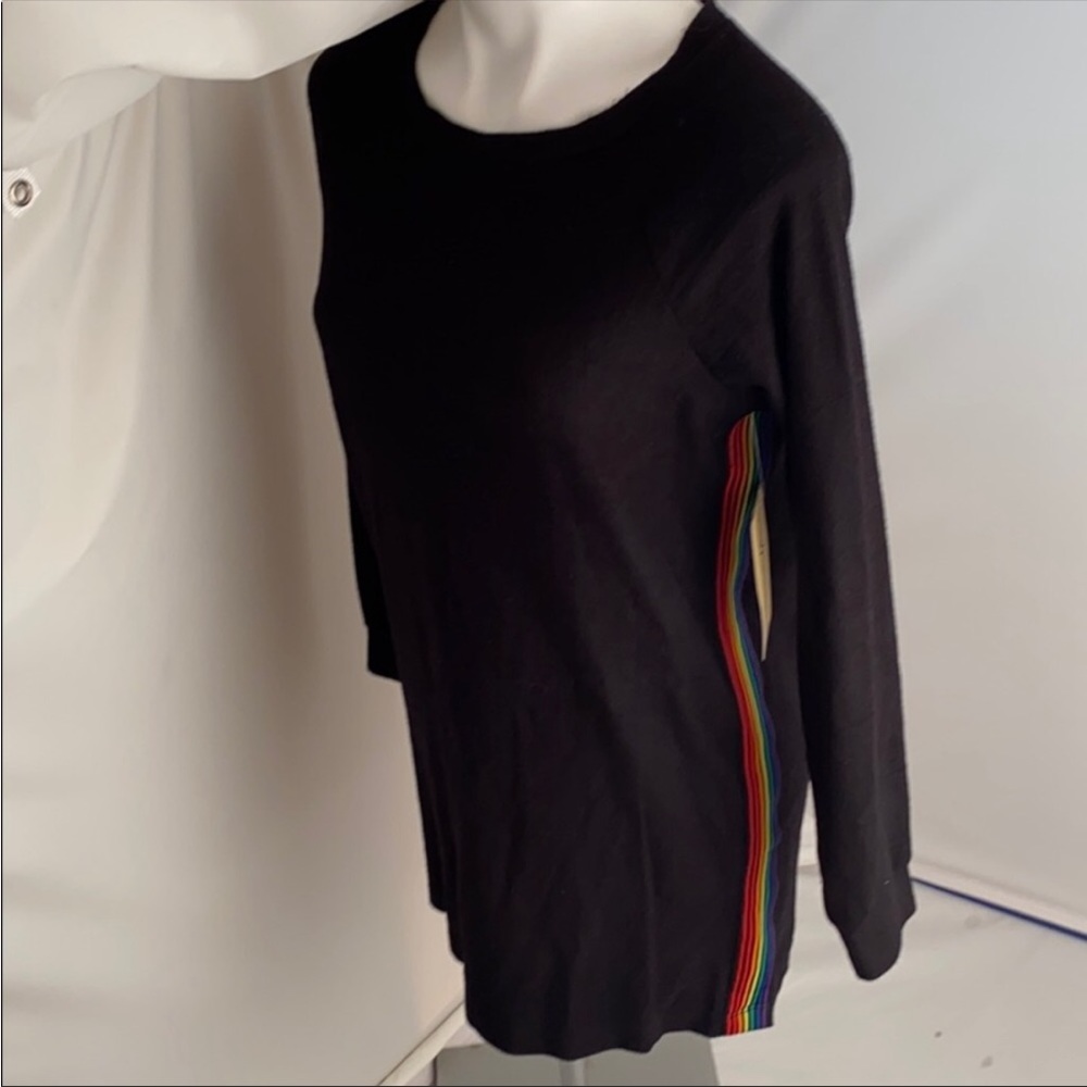 Vintage Havana Black Rainbow Stripe trim dress, Size M NWT